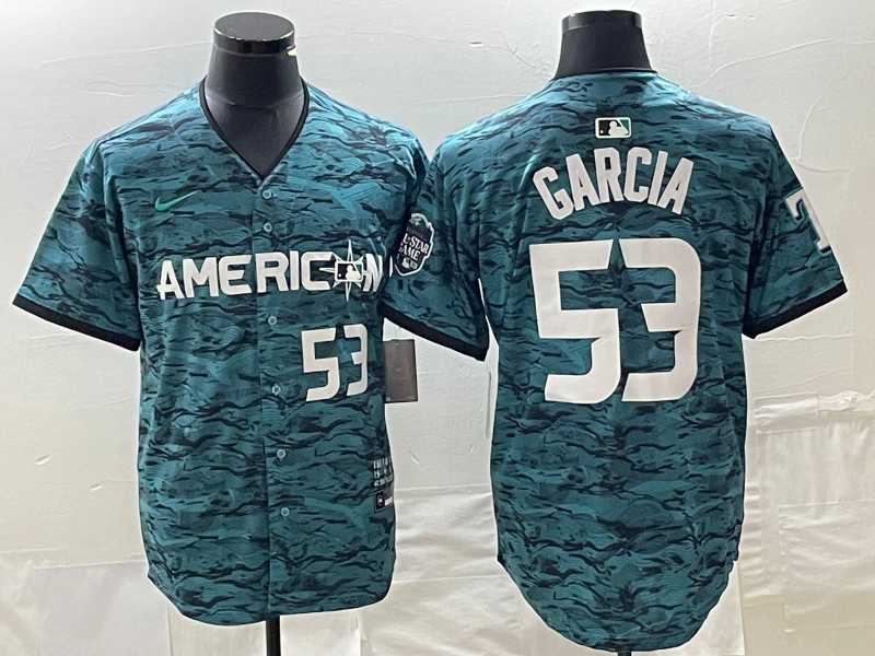 Men%27s Texas Rangers #53 Adolis Garcia Number Teal 2023 All Star Stitched Baseball Jersey->mlb womens jerseys->MLB Jersey